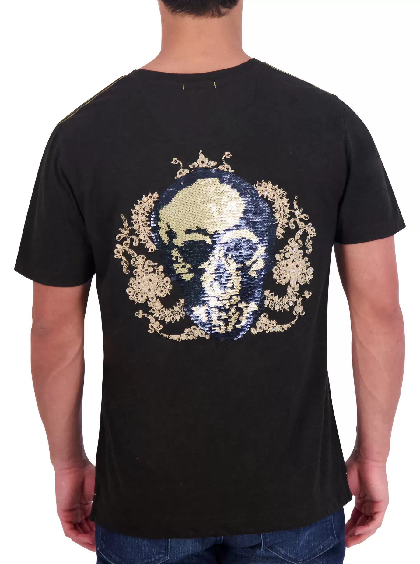 Hot LIMITED EDITION NEIL SEQUIN SKULL T-SHIRT Polos & T-Shirts | Short Sleeve Knits