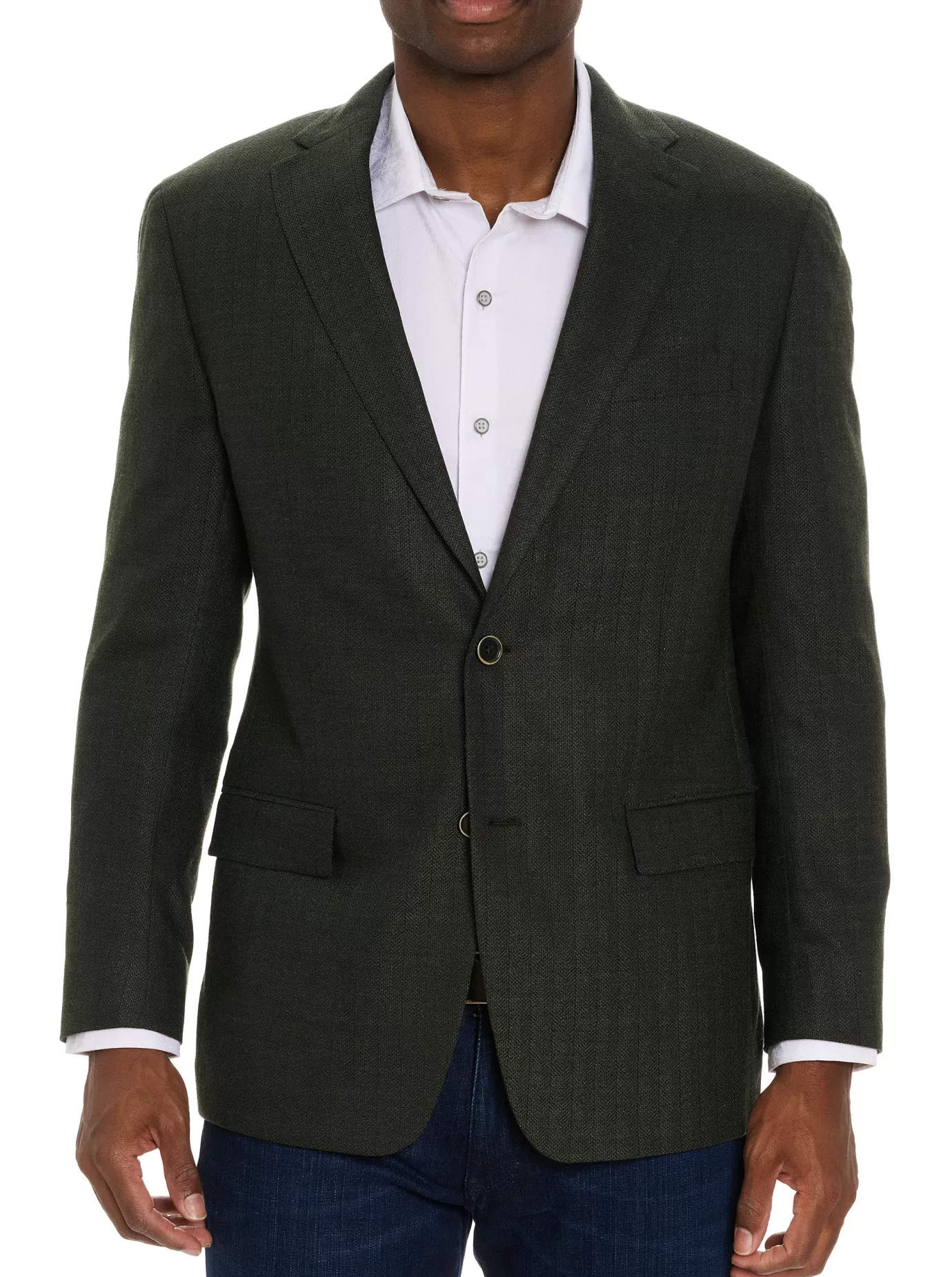 Cheap SOLID HERRINGBONE BLAZER Blazers